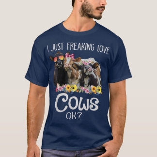 Jag bara fryser Kärlek Cows Ok Funny Heifer Farmer T Shirt
