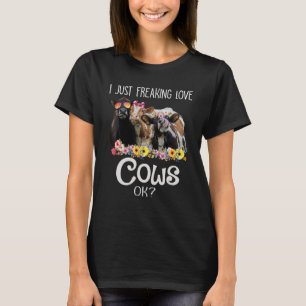 Jag bara fryser Kärlek Cows OK Heifer Farmer Women T Shirt