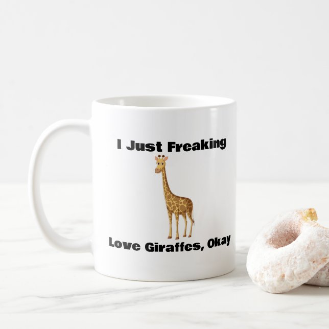 Jag bara fryser Kärlek Giraffes, okej, kaffe Mugg (Med munk)