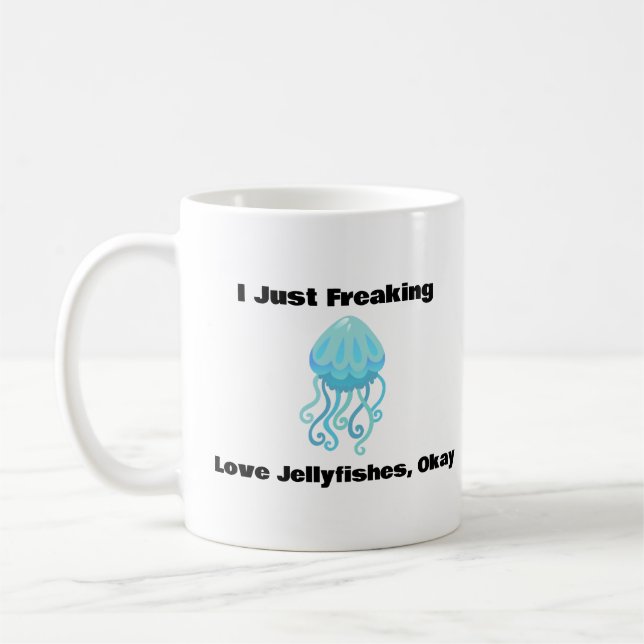 Jag bara fryser Kärlek-jellyfish, okej kaffe Mugg (Vänster)
