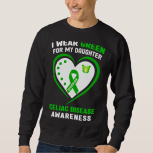 Jag Bära Grönt för min dotter Celiac Disease Aware Lång Ärmad Tröja