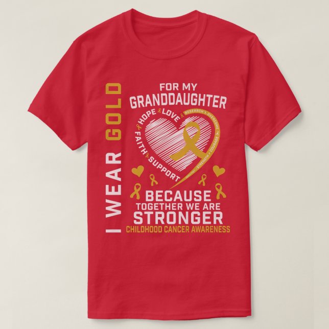 Jag Bära Guld för min barnbarncancer T Shirt (Design framsida)