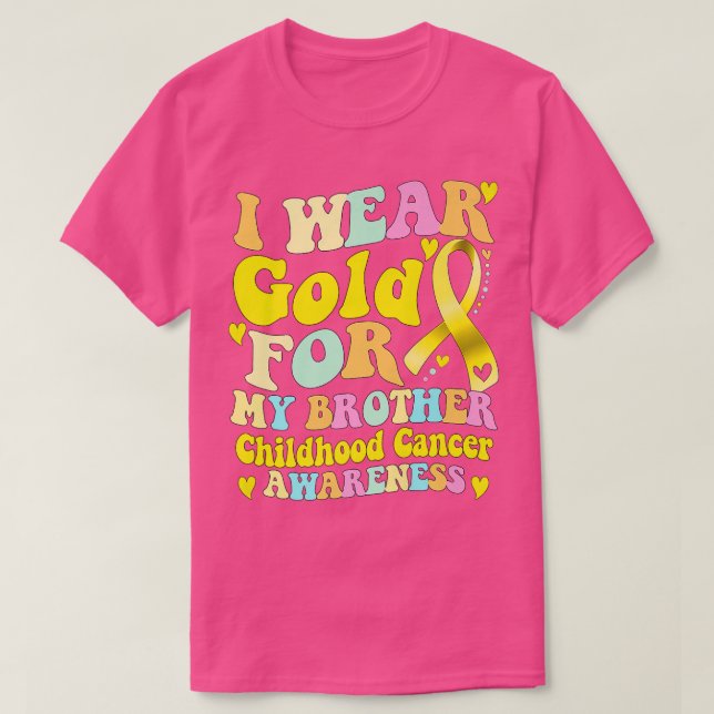 Jag Bära Guld för min broderbarnscancer Awaren T Shirt (Design framsida)