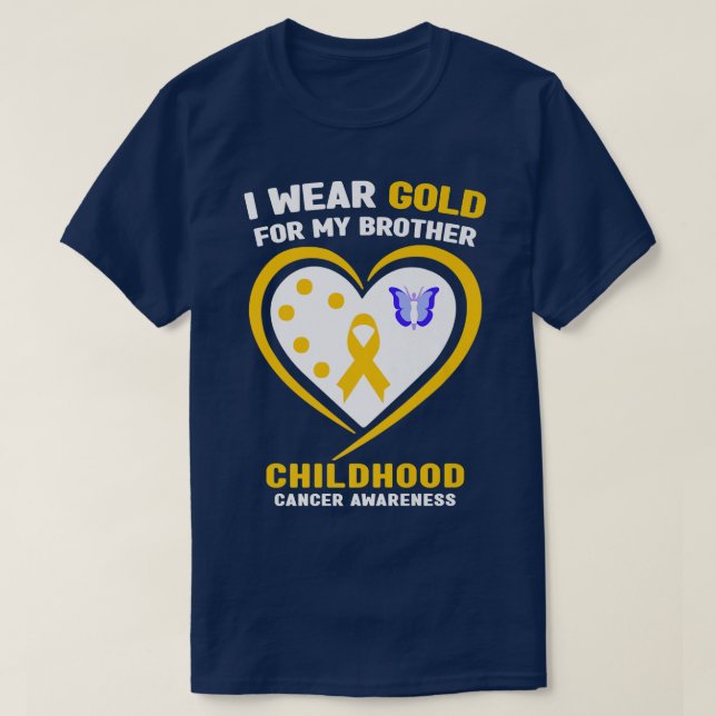 Jag Bära Guld för min broderbarnscancer Awaren T Shirt (Design framsida)