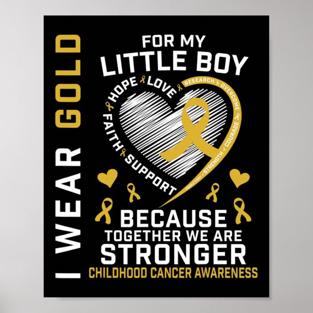 Jag Bära Guld för min lilla son Son barncancer Poster (Framsidan)