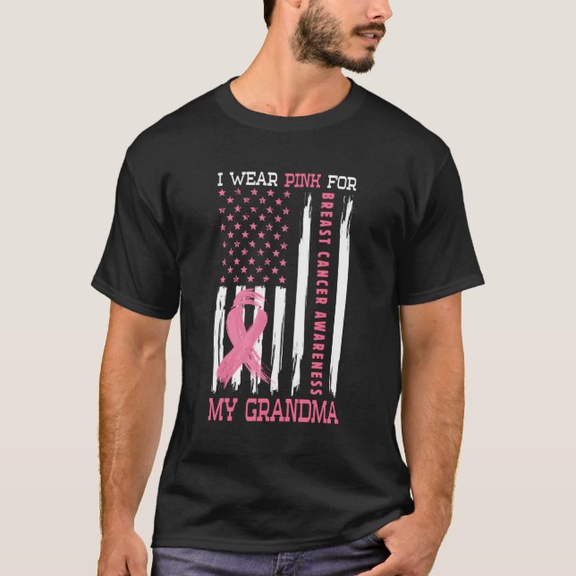 Jag Bära K för min farmor Breast Cancer-medvetenhe T Shirt (Framsida)