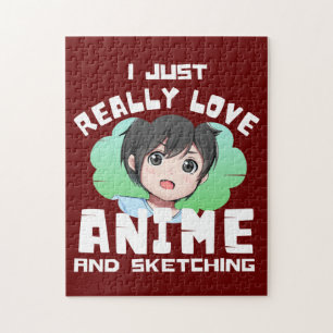 JAG BARA KÄRLEK ANIME OCH SKETCHING PUSSEL