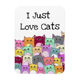 Jag bara Kärlek Cats Cute Colorful Magnet