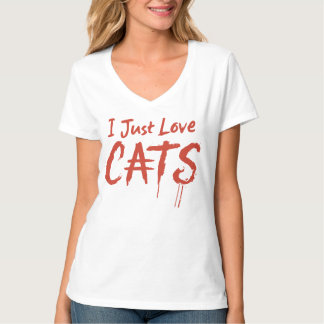 Jag bara Kärlek CATS - Skratchy Text Cat Lover T-S T Shirt