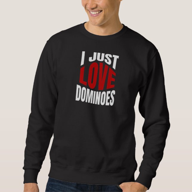 Jag bara Kärlek Dominoes Lång Ärmad Tröja (Framsida)