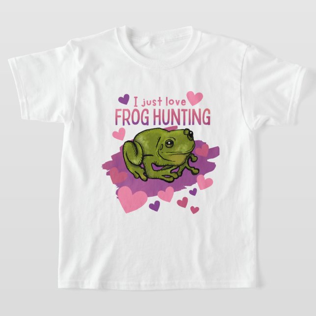 Jag bara Kärlek Frog Hunting T Shirt (Laydown)