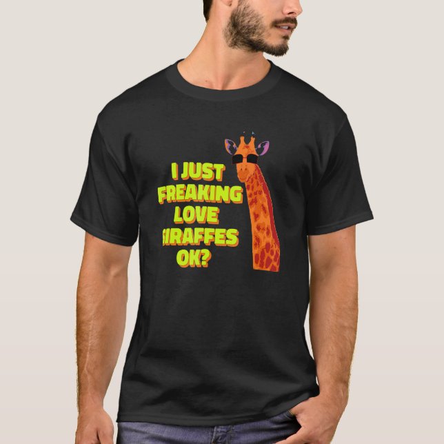 Jag bara kärlek giraffes ok giraffe t shirt (Framsida)