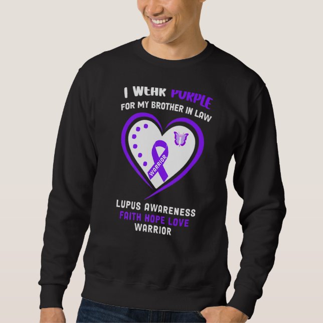 Jag Bära Lila för min bror i Lupus Awarene Lång Ärmad Tröja (Framsida)