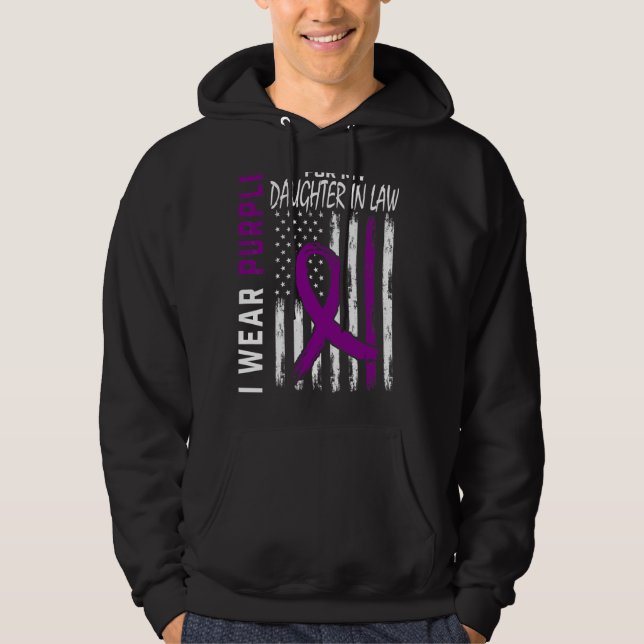 Jag Bära Lila för min dotter i Lupus Awarene Hoodie (Framsida)