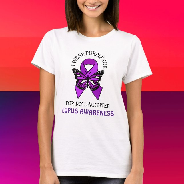 Jag Bära Lila för min dotter | Lupus-medvetenhet T Shirt (Skapare uppladdad)