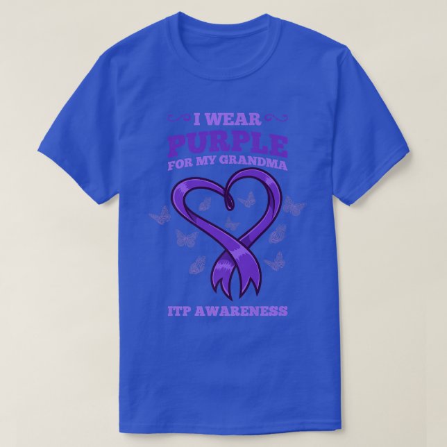 Jag Bära Lila för min farma ITP-medvetenhet  T Shirt (Design framsida)