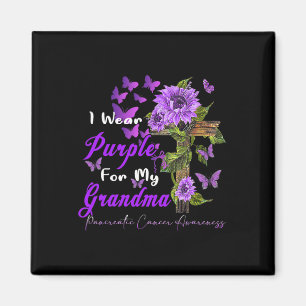 Jag bära Lila för min farmor Pancreatic Cancer Awa Magnet