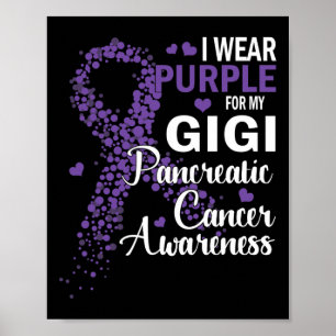 Jag Bära Lila för min gigi pankreascancer Awaren Poster