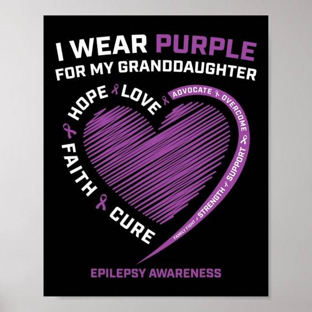 Jag Bära Lila för min mordotter Epilepsy Awaren Poster (Framsidan)