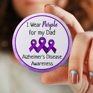 Jag Bära Lila för min Pappa-Alzheimers sjukdom Knapp