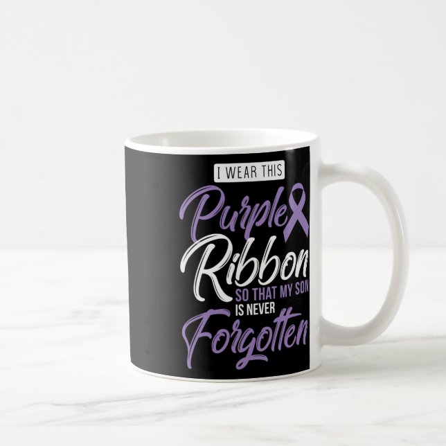 Jag Bära Lila för min son Internationell-medvetenh Kaffemugg (Höger)