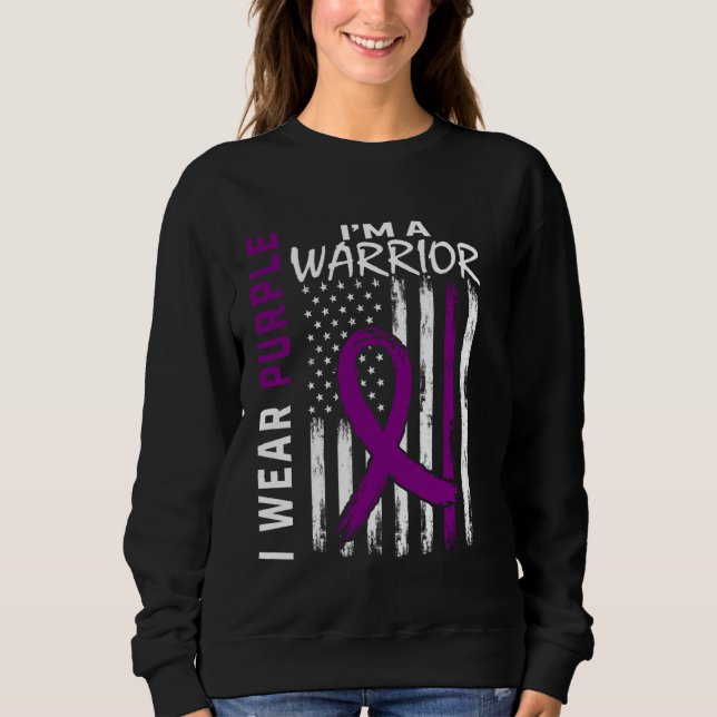 Jag Bära Lila Jag är en Warrior Alzheimers Awarene T Shirt (Framsida)