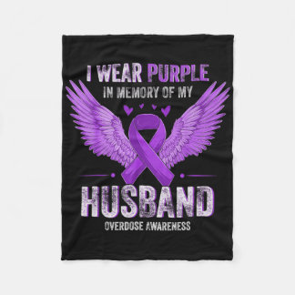 Jag Bära Lila till minne av min husöverdos Medvete Fleecefilt