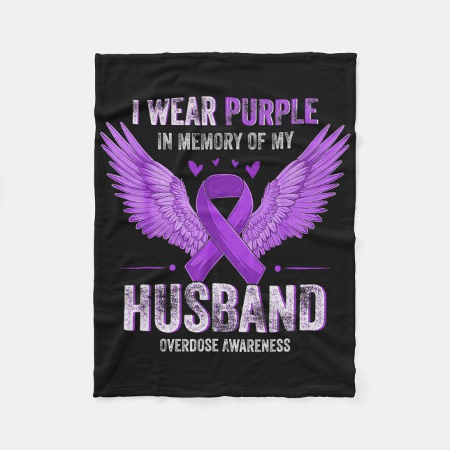 Jag Bära Lila till minne av min husöverdos Medvete Fleecefilt (Framsidan)