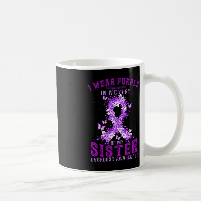 Jag Bära Lila till minne av min systeröverdosering Kaffemugg (Höger)