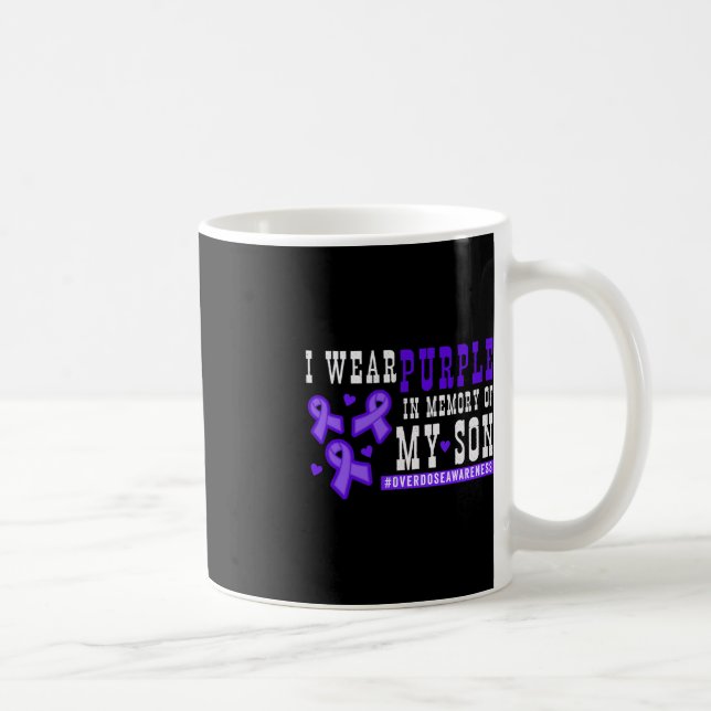 Jag Bära Lila till minnet av min son - överdoserin Kaffemugg (Höger)