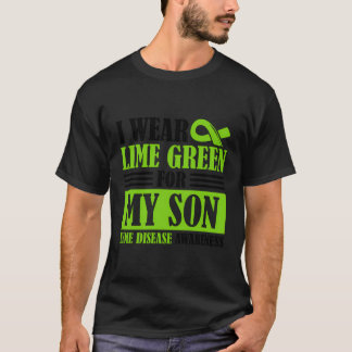 Jag Bära Lime Green för min son Lyme Disease Tick T Shirt