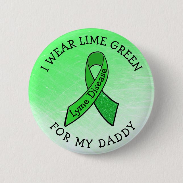 Jag Bära Lime Green för pappa Lyme Button Knapp (Framsida)