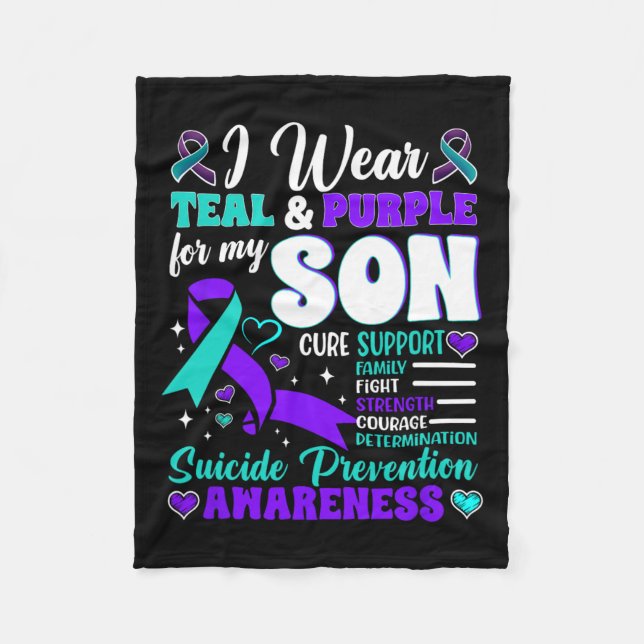 Jag Bära och Lila för min son Suicide Preventi Fleecefilt (Framsidan)