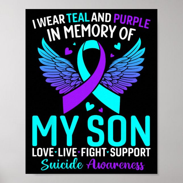 Jag Bära och Lila för min son Suicide Preventi Poster (Framsidan)