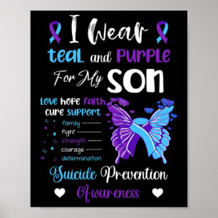 Jag Bära och Lila för min son Suicide Preventi Poster