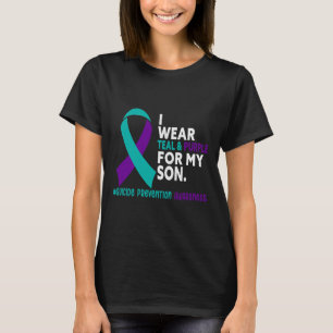 Jag Bära och Lila för min son Suicide Preventi T Shirt