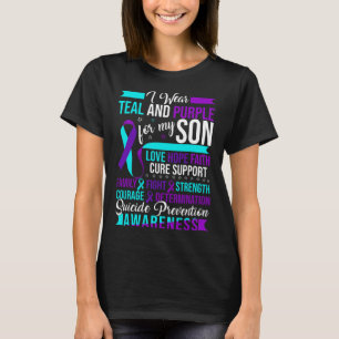 Jag Bära och Lila för min son Suicide Preventi T Shirt