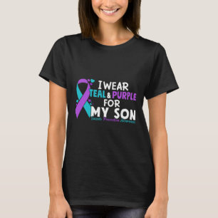 Jag Bära och Lila för min son Suicide Preventi T Shirt