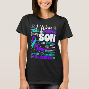 Jag Bära och Lila för min son Suicide Preventi T Shirt