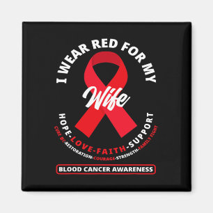 Jag Bära Red för min fru Blodcancermedvetenhet 1 Magnet