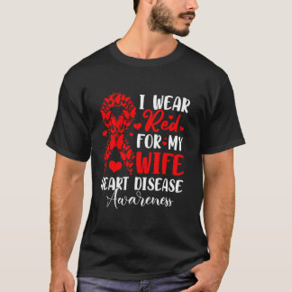 Jag Bära Red för min fru Hjärtsjukdom Awareness Mo T Shirt