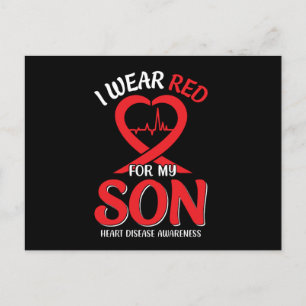 Jag Bära Red för min hjärt-sjukemedvetenhet Vykort
