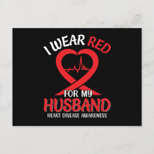 Jag Bära Red för min medvetenhet om Make hjärtsjuk Vykort