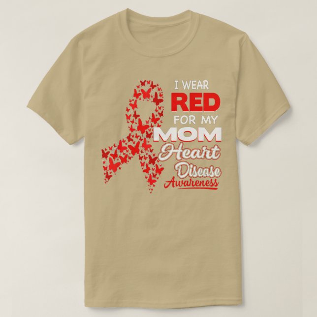 Jag bära Red för min medvetenhet om Mamma hjärtsju T Shirt (Design framsida)