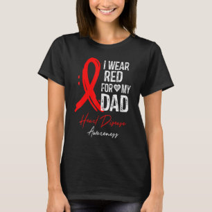 Jag Bära Red för min medvetenhet om Pappa hjärtsju T Shirt