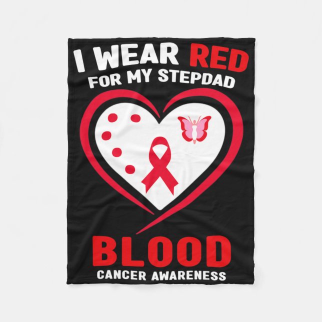 Jag Bära Red för min medvetenhet om Stepdad Blood  Fleecefilt (Framsidan)