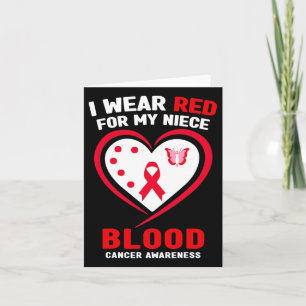 Jag Bära Red för min systerdotter Blood Cancer Awa Kort
