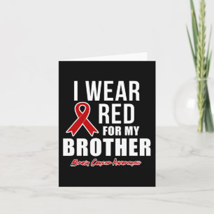Jag Bära Red for My Brother Blood Cancer Awareness Kort