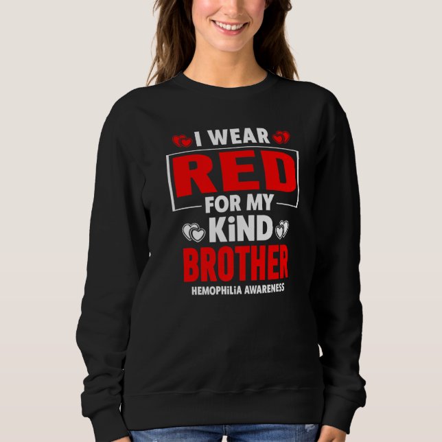 Jag Bära Red for My Brother Hemophilia Awareness T Shirt (Framsida)