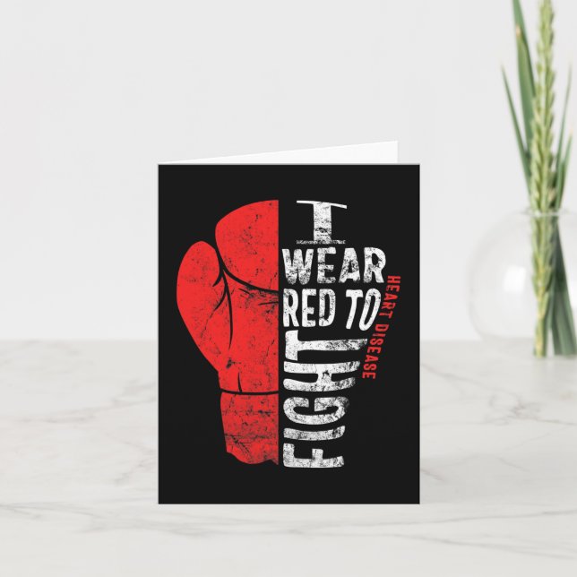 Jag Bära Red to Fight Heart Disease Awareness Chd  Kort (Framsida)